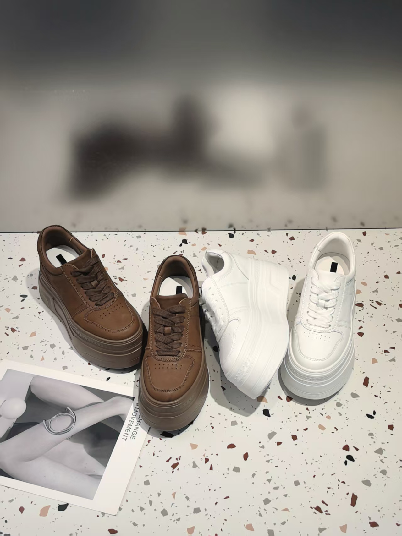 欧洲站女鞋夏季新款圆头牛皮厚底增高8CM舒适百搭休闲鞋小白鞋