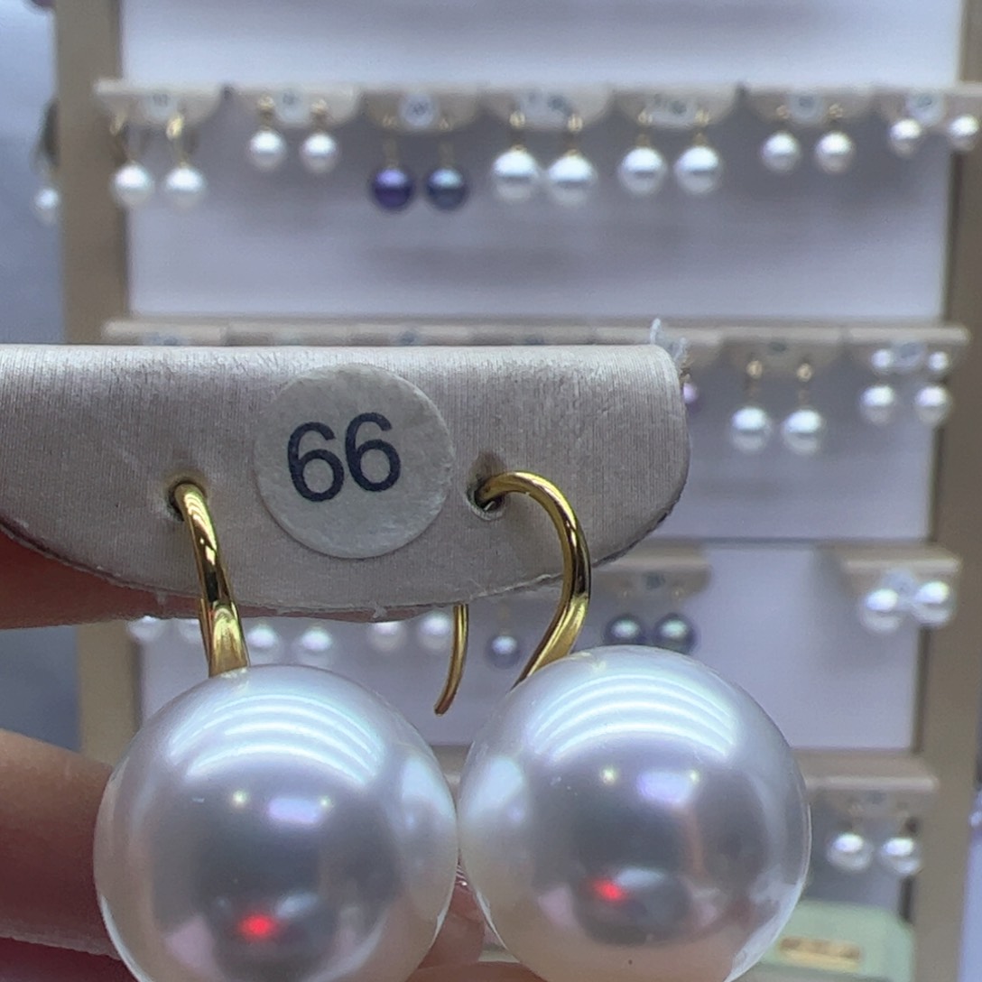 淡水珍珠耳饰18K金镶嵌