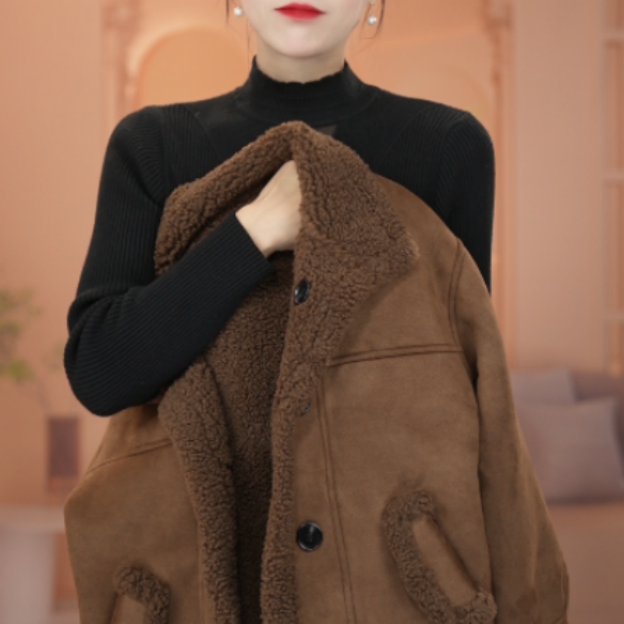 海宁正品毛毛一体外套女2025冬新款保暖澳洲绒毛外套中老年上衣女