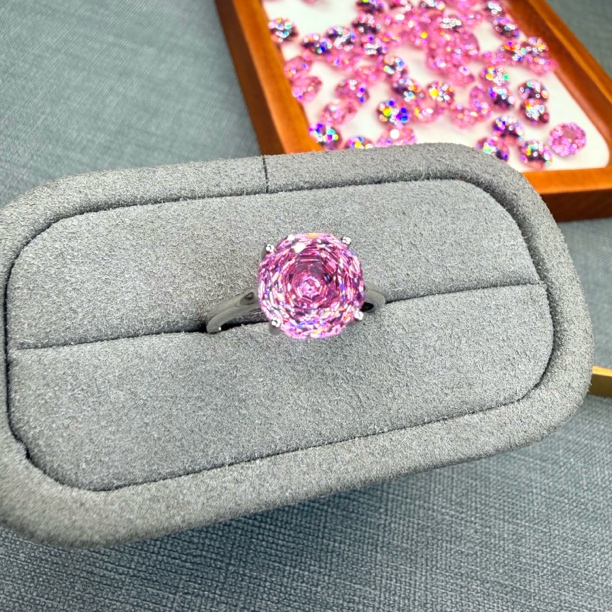 阿富汗高订玫瑰切樱花粉碧玺女神轻奢款