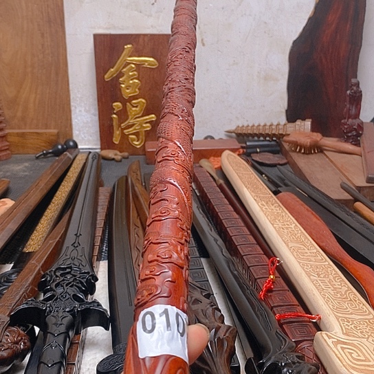 紫檀木木80长盘龙棍
