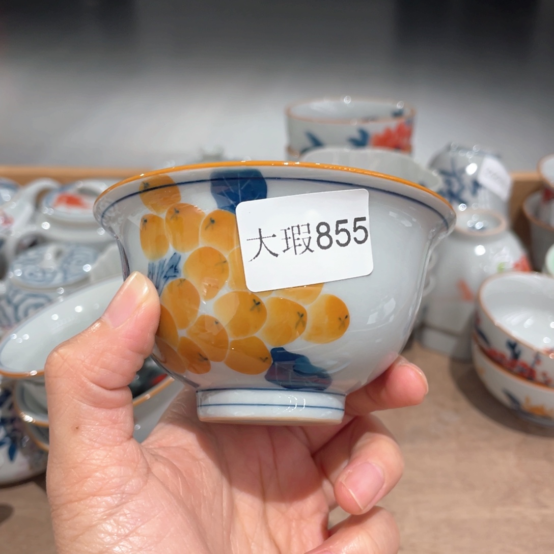 釉下手绘茶具微瑕