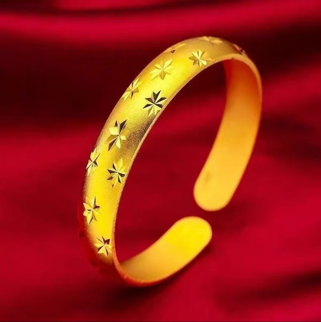 足金999手镯精美时尚国潮风款足金满天星手镯【婷姐】【证书+礼盒】