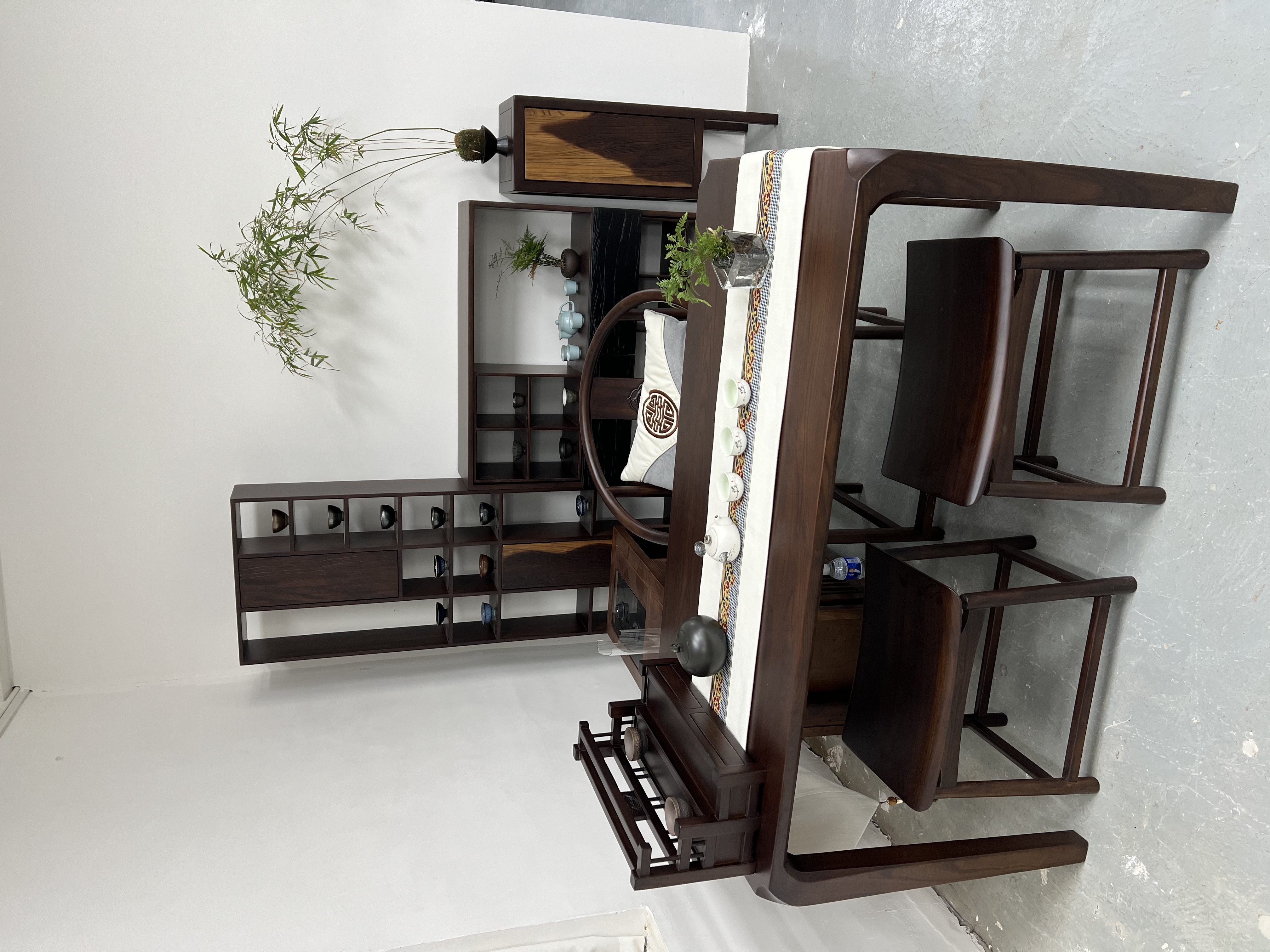 榫卯结构家用大板桌新中式卯榫餐桌禅意书房餐厅泡茶桌2025新款
