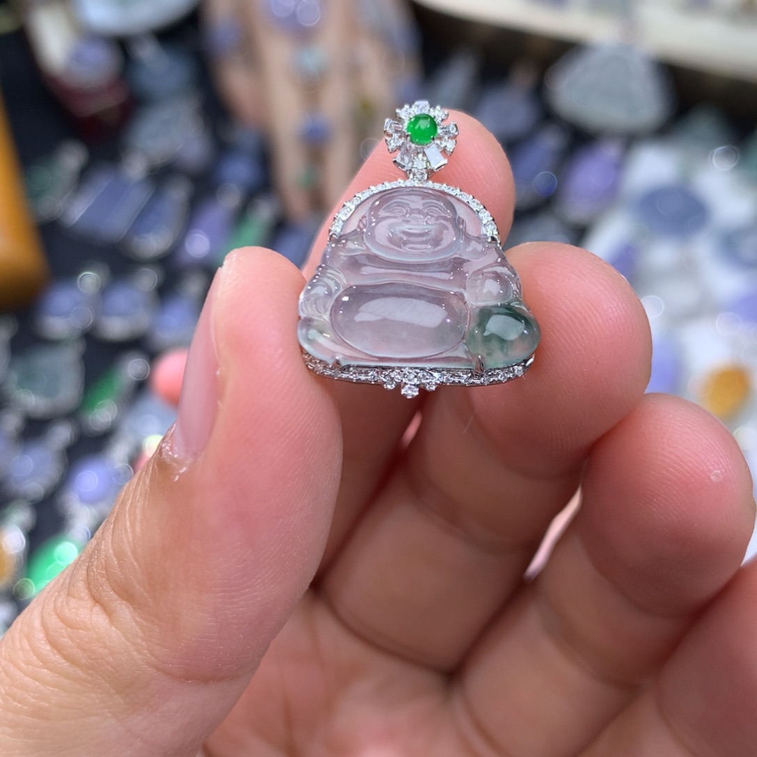 翡翠18K金镶嵌吊坠(不含链)签收后48小时鉴赏期