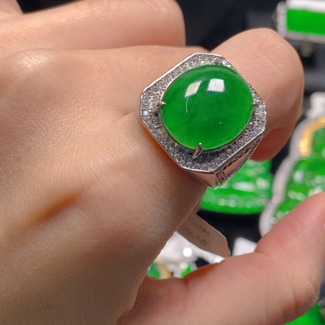 翡翠银S925镶嵌吊坠(不含链)