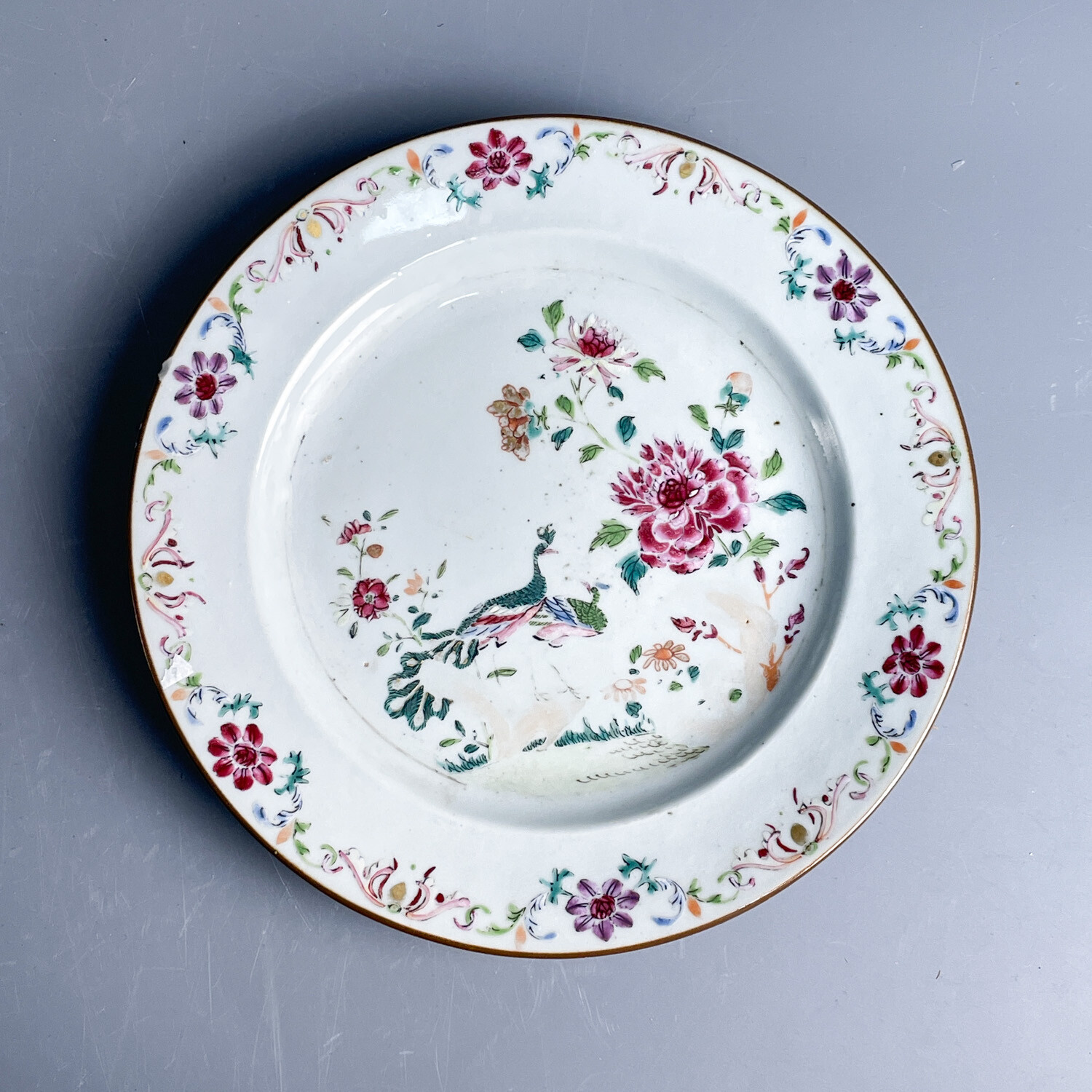 M25LI005816 - 清乾隆粉彩孔雀纹盘1