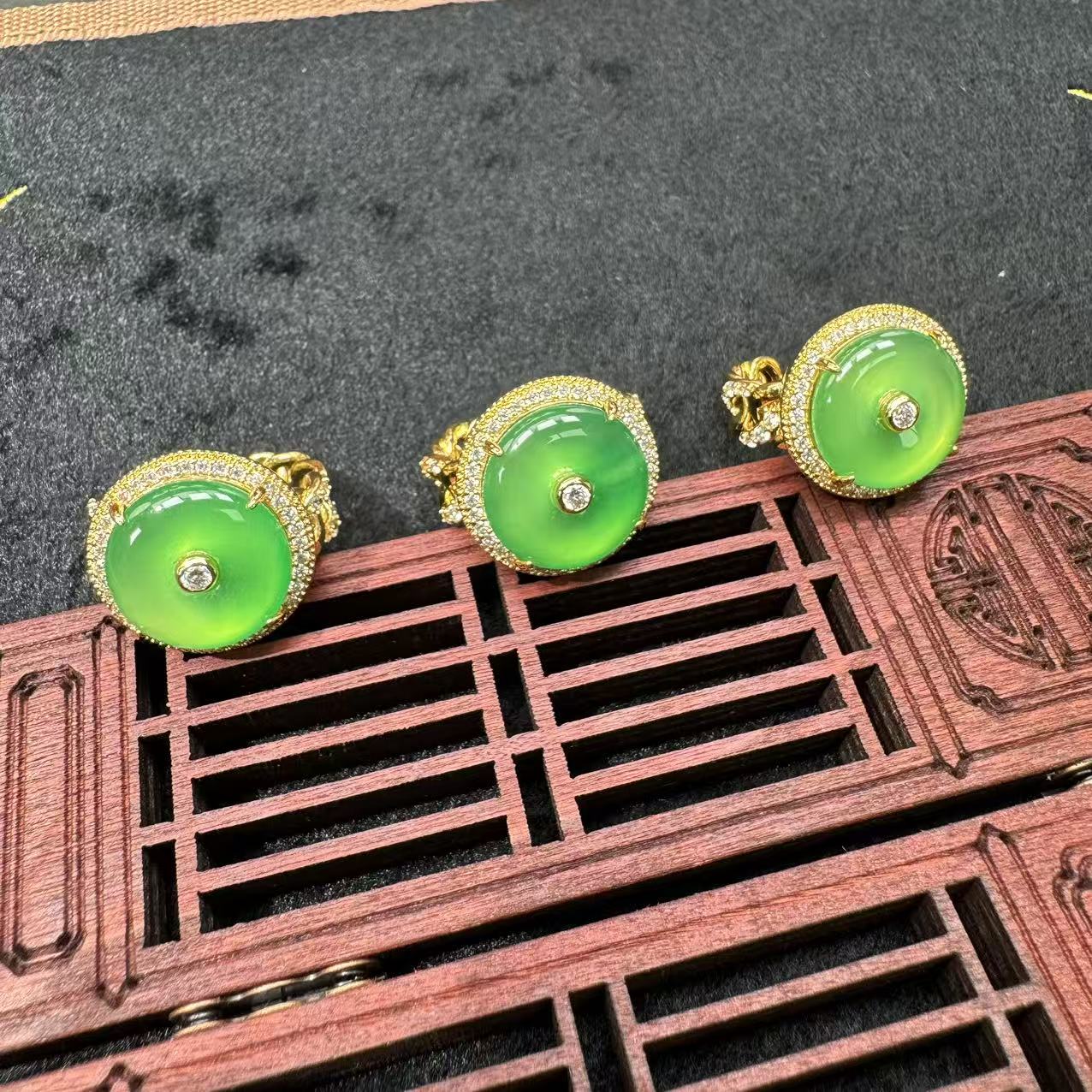 【刘少文】流金光耀绿玛瑙戒指-MT-H169-多样性只发一件