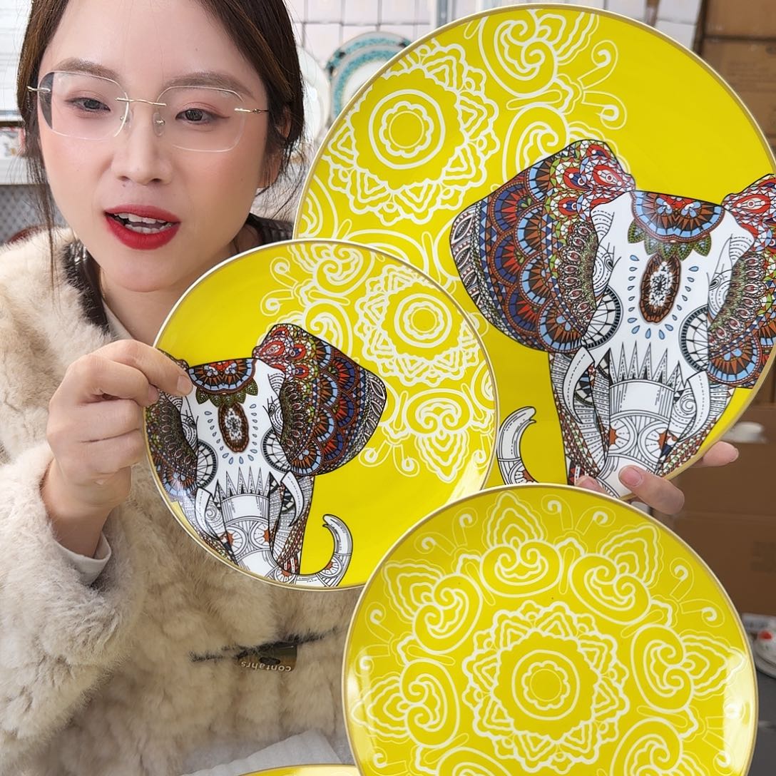 骨瓷高骨四件套12+10.5+8+6.5盘