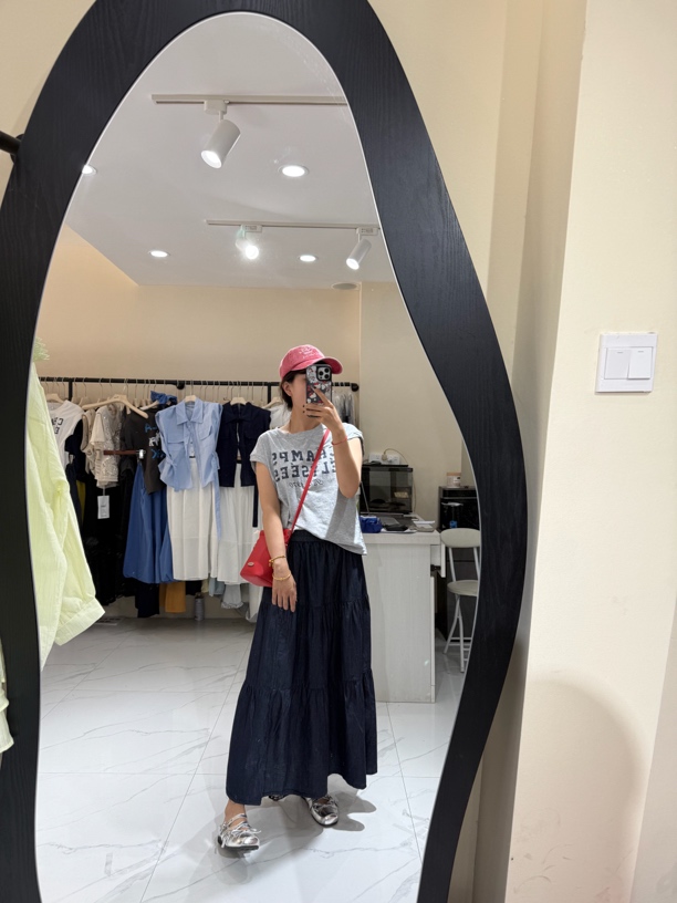 新款小个子夏季短袖T恤搭配格子半身裙漂亮套装裙子女