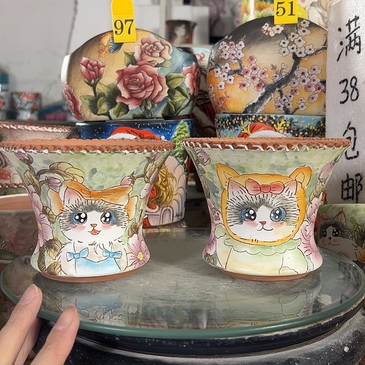 满38包邮 景德镇幸运花盆