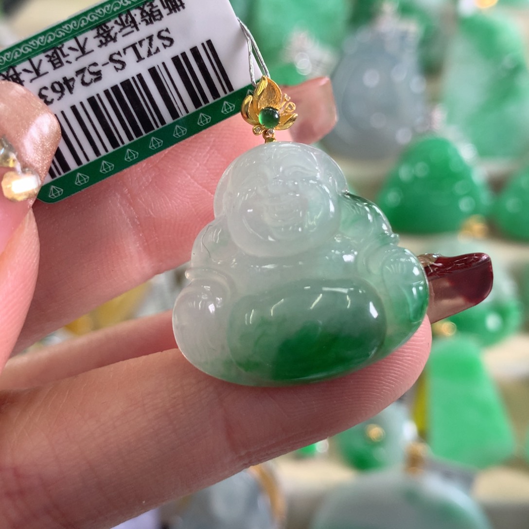 翡翠吊坠(不含链)18K金镶嵌【****】