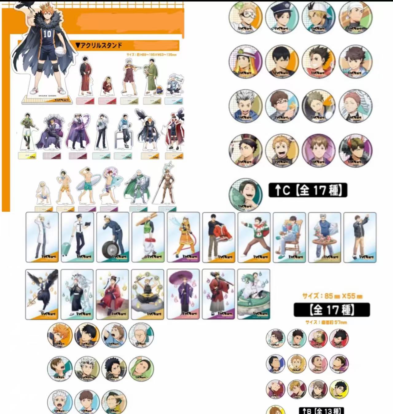 【排球少年】排球少年秋叶原手游 吧唧 挂件立牌 透卡 日谷