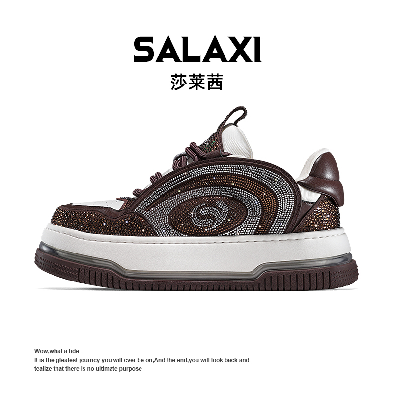 SALAXI【情侣款】厚底新品重工烫钻轻奢潮鞋个性男女高端休闲鞋板鞋