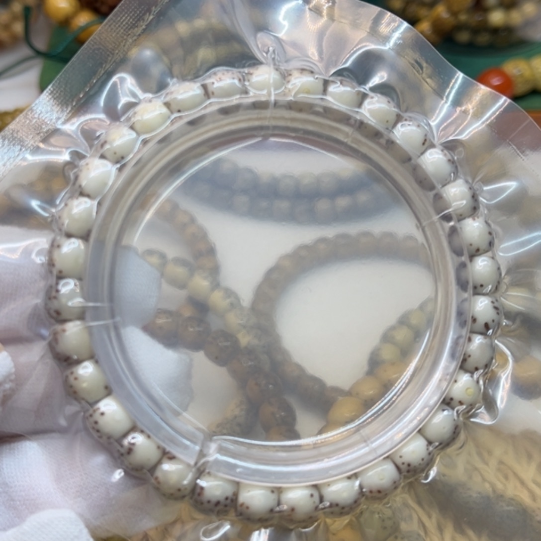 星月菩提手串原生态石玉料卡7