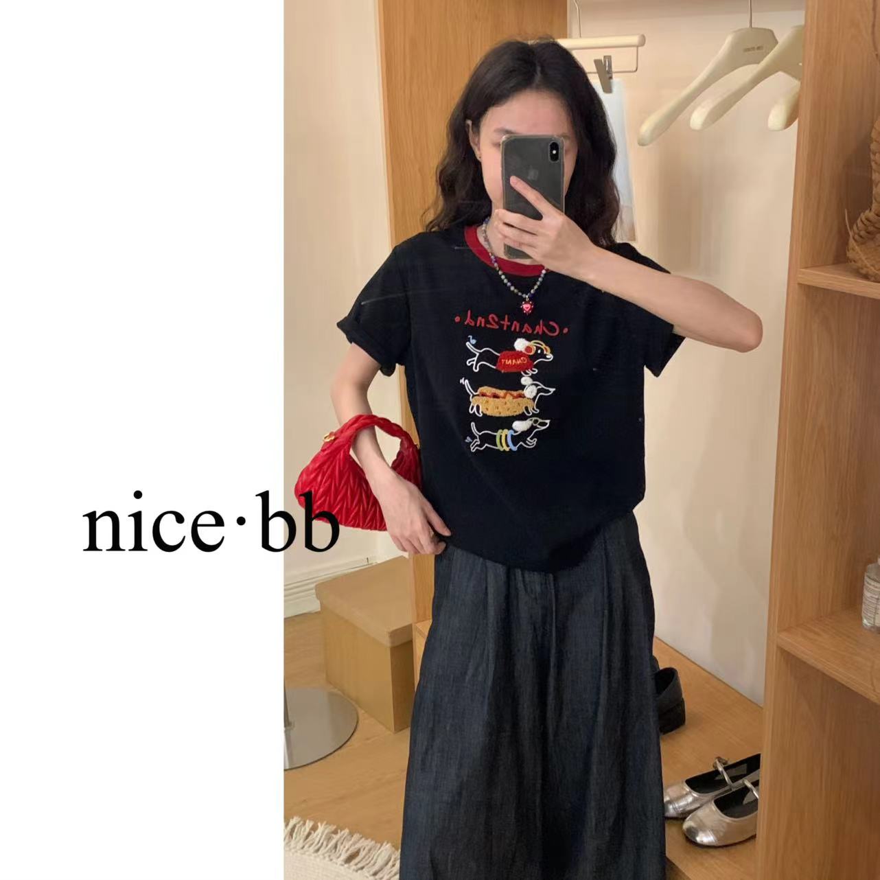 【三只小狗】春夏韩系ins刺绣短袖T恤百搭