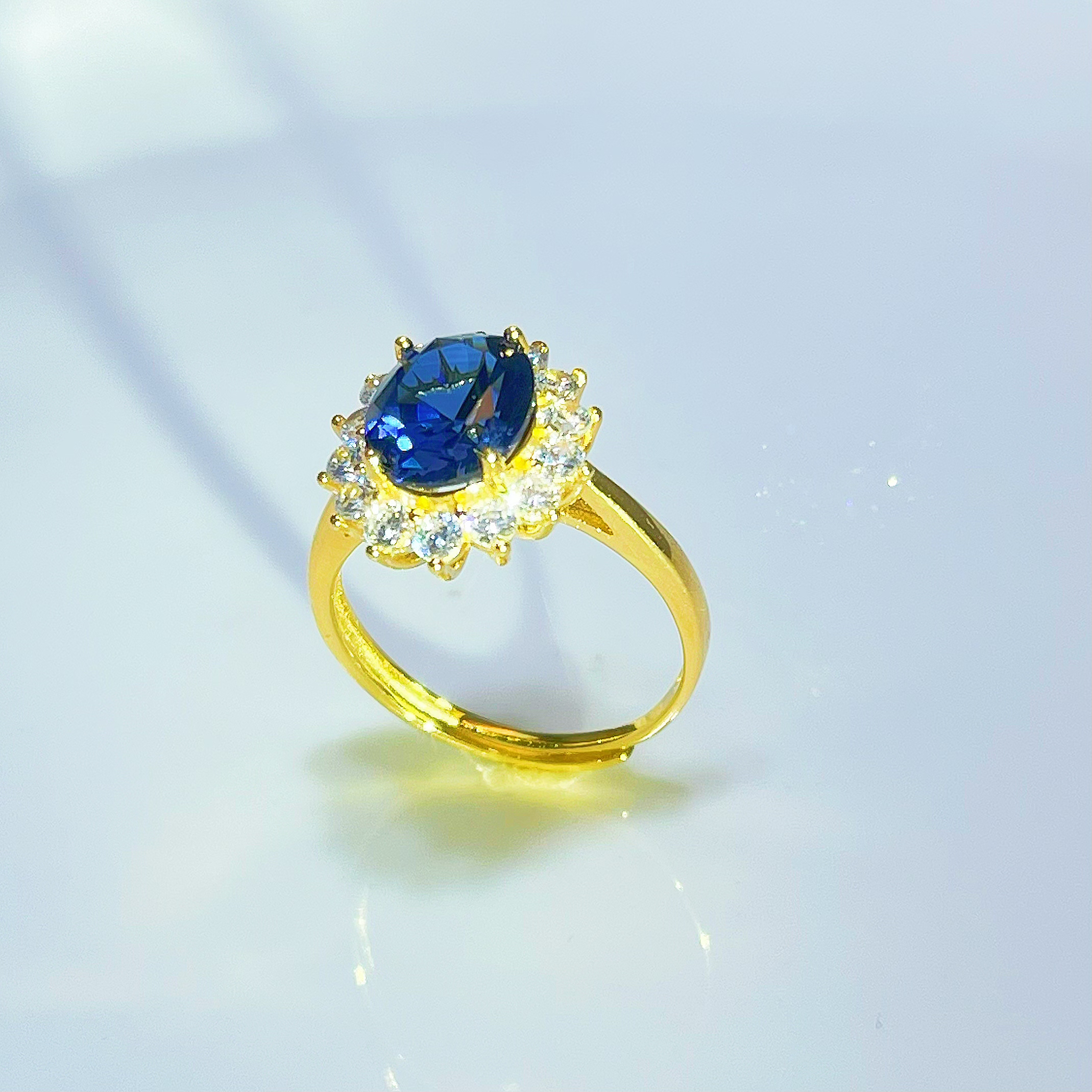 培育蓝宝石R中国好珍宝【53】深海蓝焰大气款蓝宝石戒指