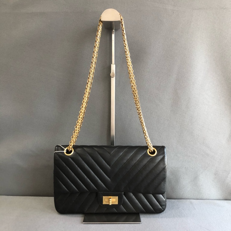 95新 Chanel/香奈儿 拾锦奢品 香奈儿2.55黑金小号单肩包
