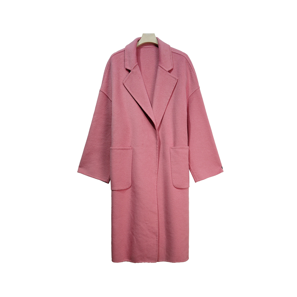 DY102【新款】时尚轻奢高端赫本风长款气质百搭西装领浴袍款大衣3D