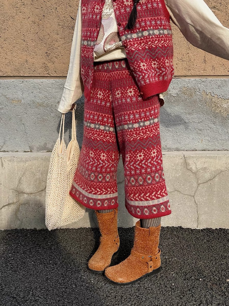 GARCON BY GARCON设计师品牌经典太阳费尔岛圆领毛衣中裤