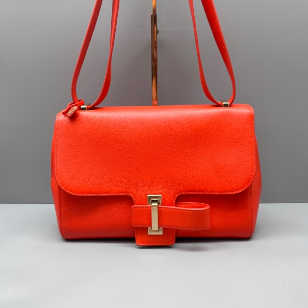 95新 Delvaux/德尔沃 橙红Simplissime单肩斜跨包  尺寸28*19