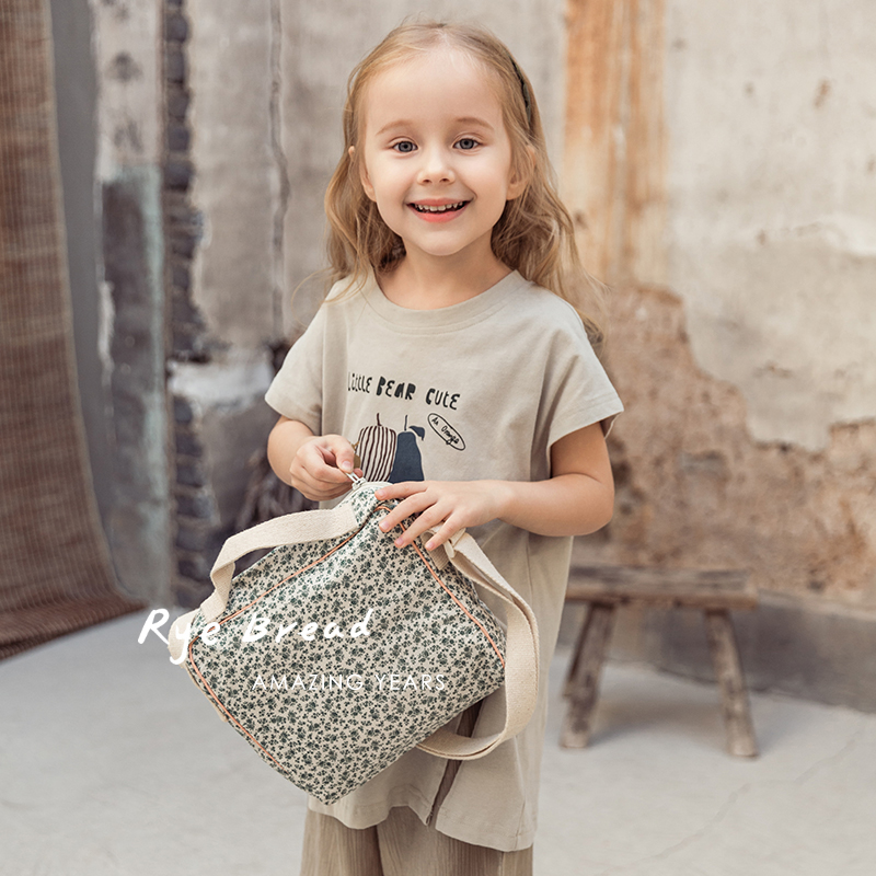 ryebread/黑面包童装 韩版女小童字母印花休闲长款T恤 5夏