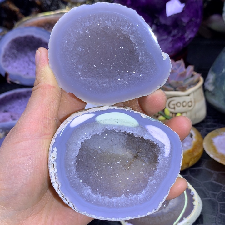 水晶福利干净白晶盆未镶嵌