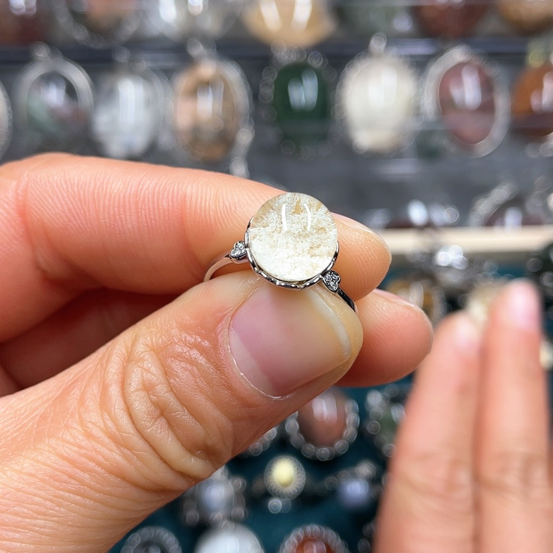 【闪购商品】水晶珠宝半成品银S925镶嵌戒指