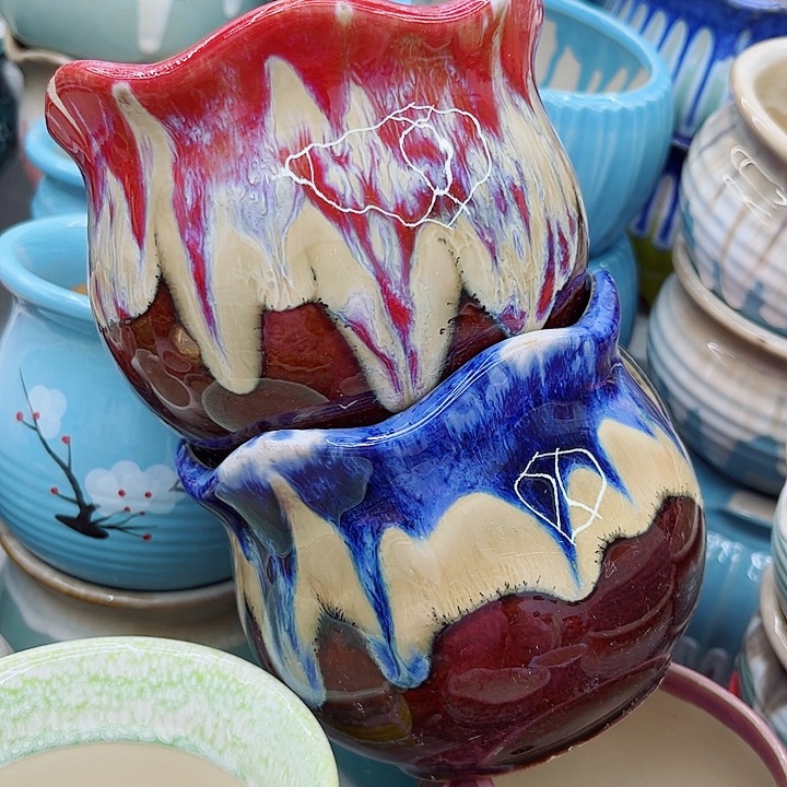 多肉绿植陶瓷花盆9.9包邮，有孔