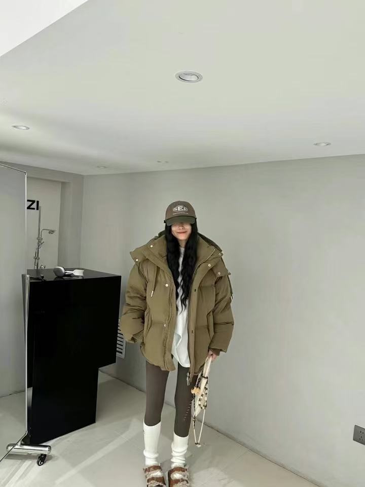 格调美美920冬新款重磅廓形工装羽绒服