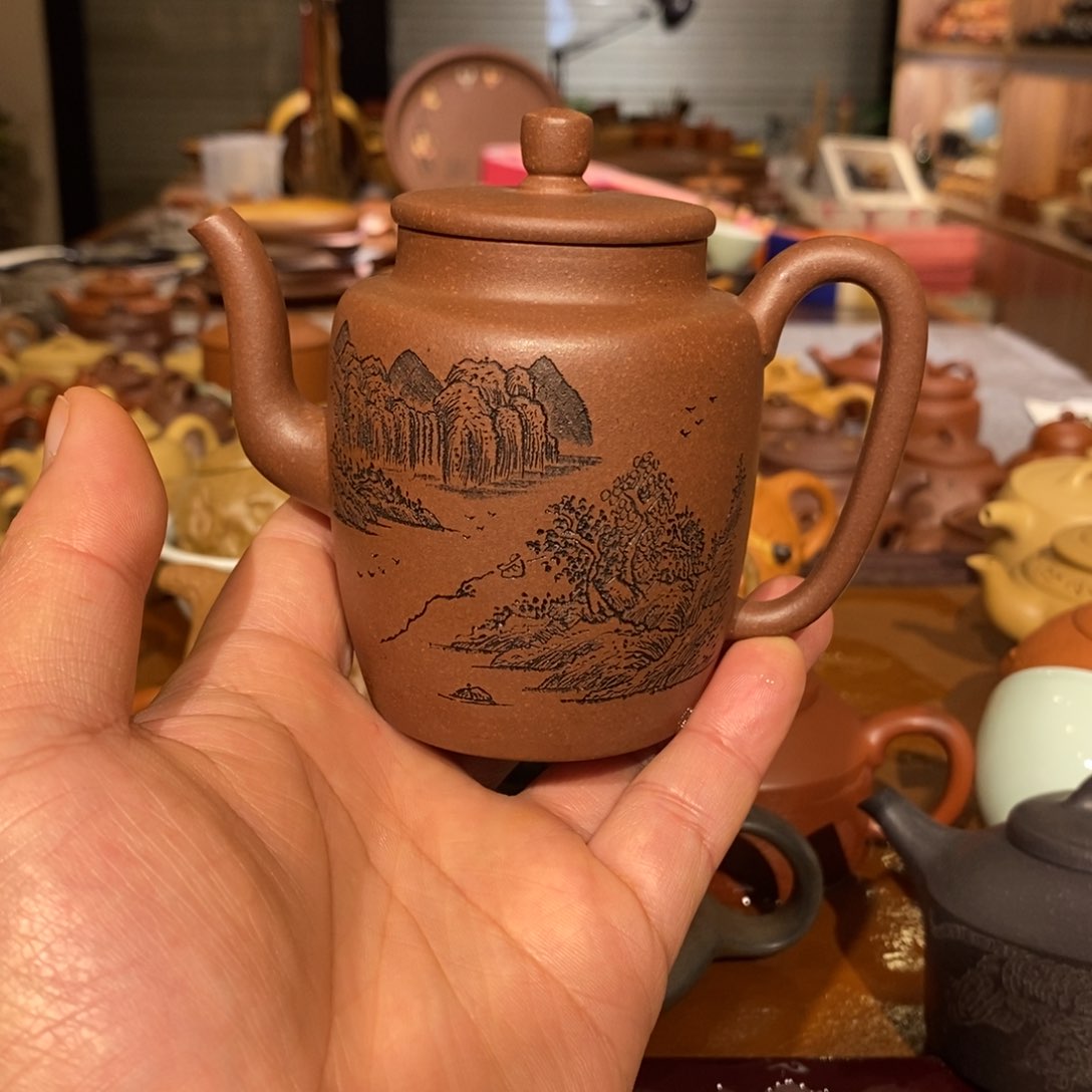 紫砂茶壶自炼零添加紫泥宫灯200cc