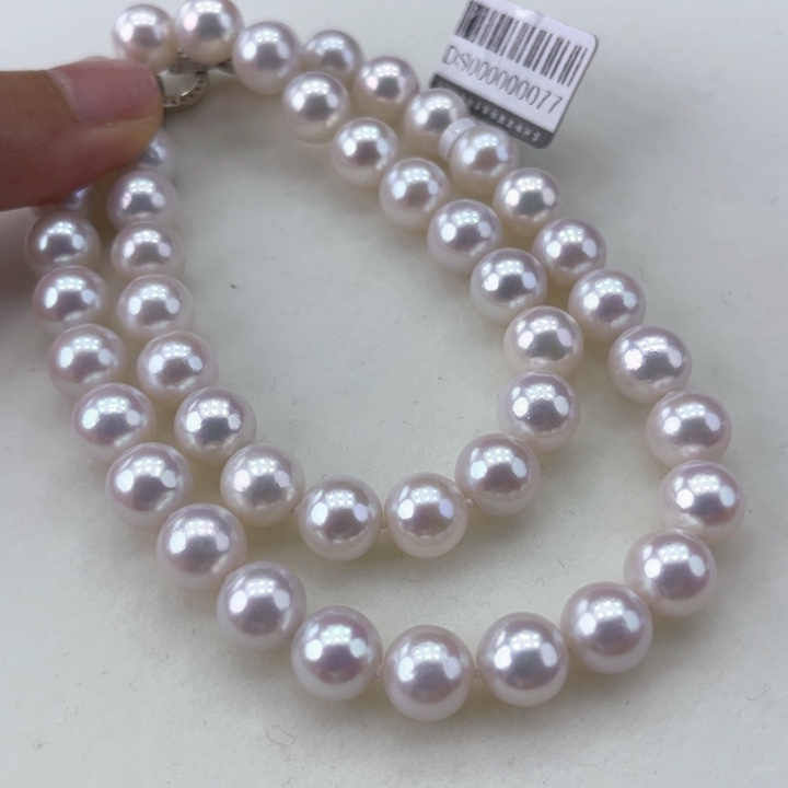 淡水珍珠颈饰银S925镶嵌9-10极光炫彩高品
