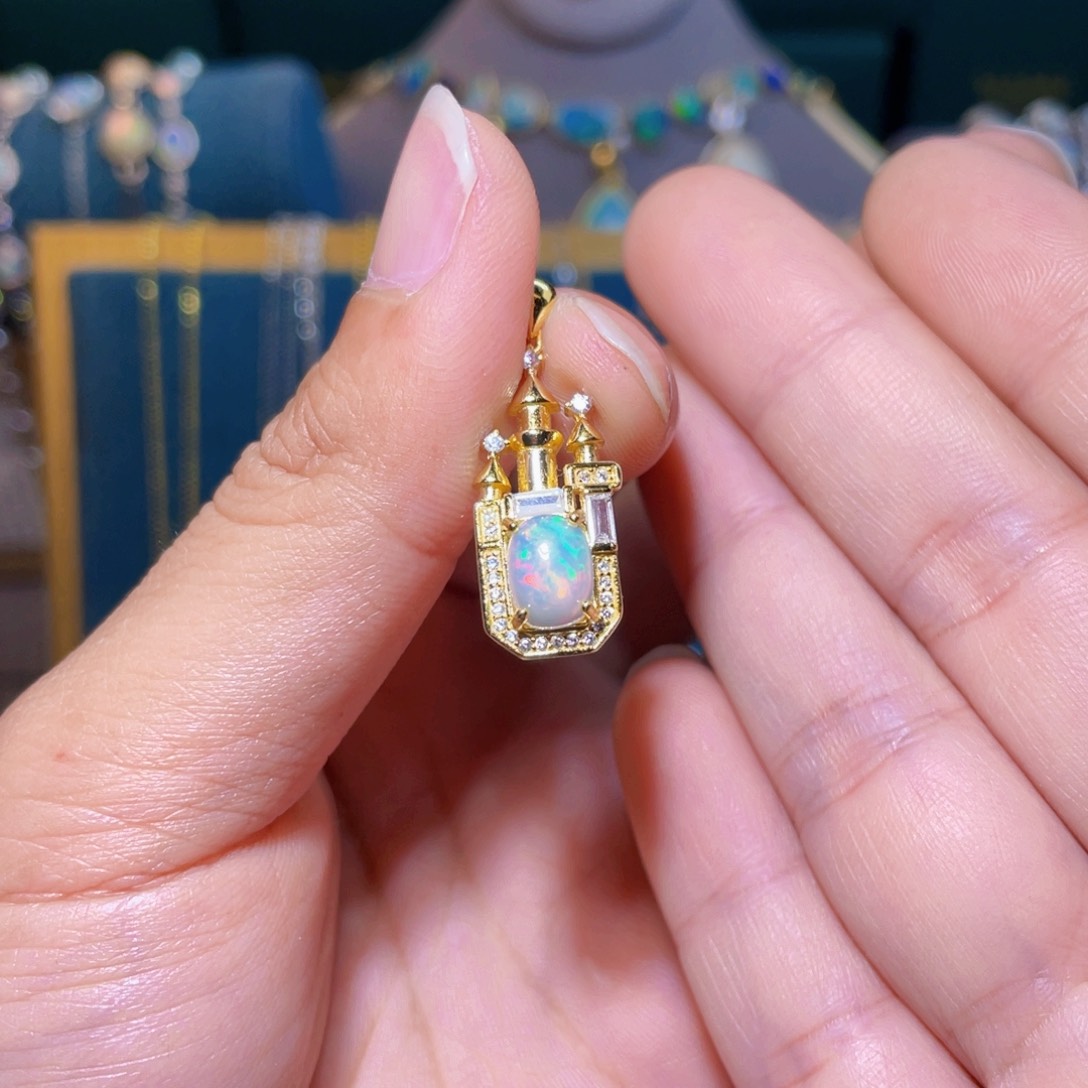 欧泊吊坠）银S925镶嵌