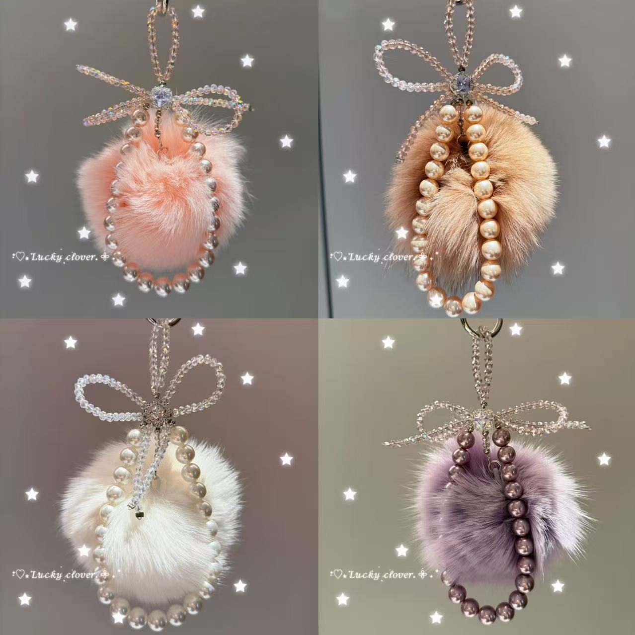 新款创意个性手工挂饰毛球手机壳链条通用挂绳