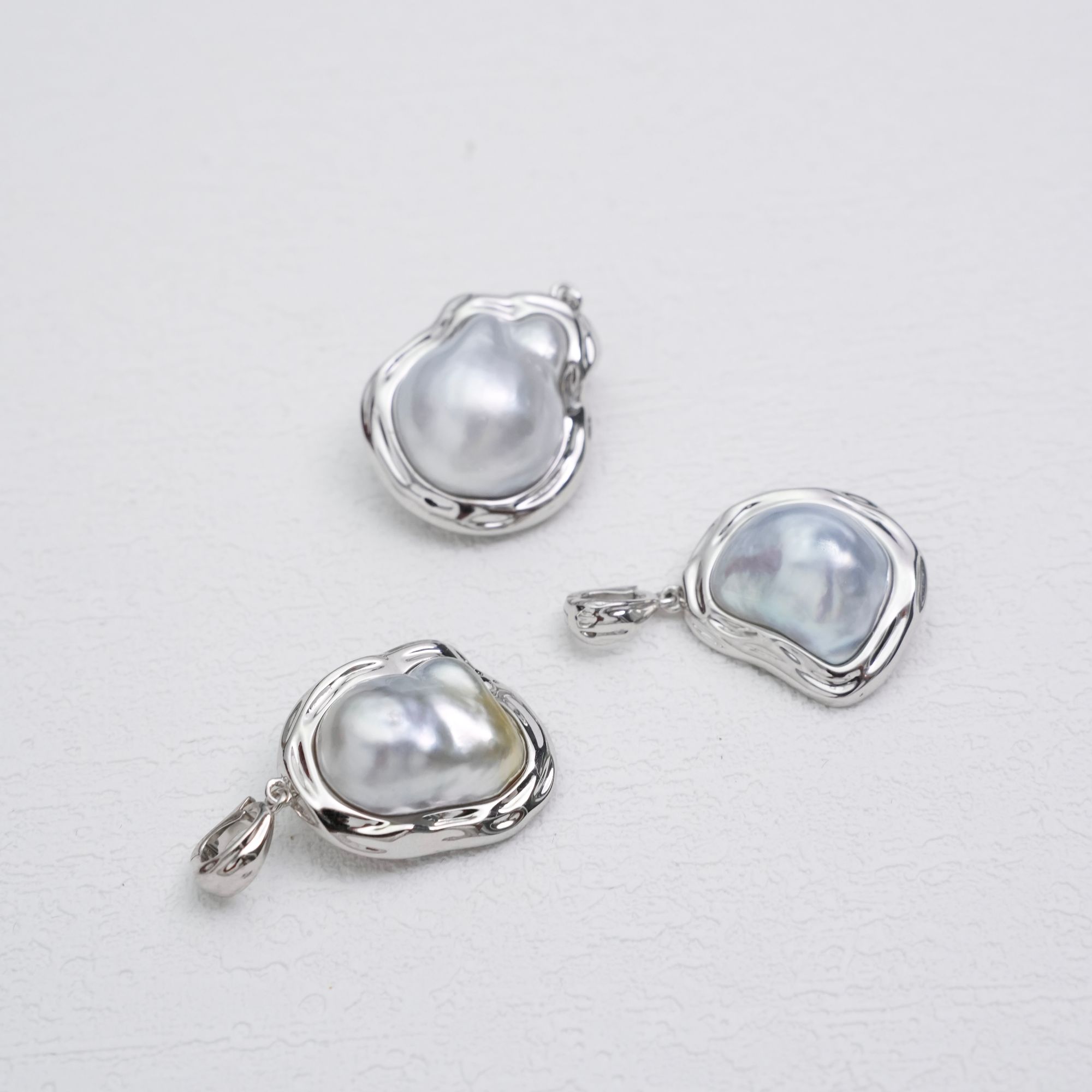 海水珍珠澳白巴洛克 12-14mm 设计定制款吊坠 多样性发一