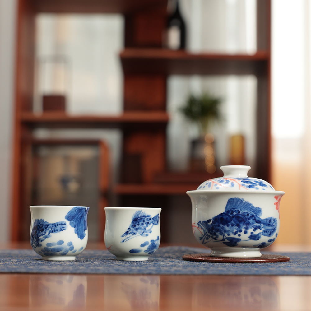 【栗子严选】鲑鱼两才盖碗+鲑鱼一口杯（moshe243+moshe242）