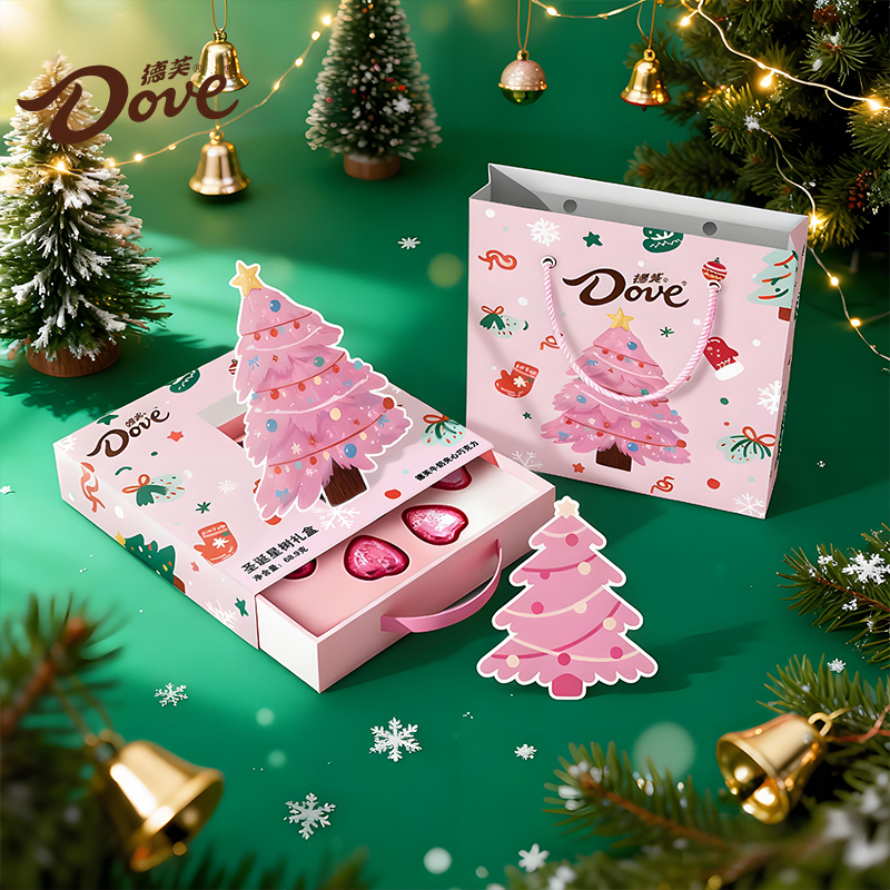 【德芙】德芙心形牛奶夹心巧克力圣诞礼盒 