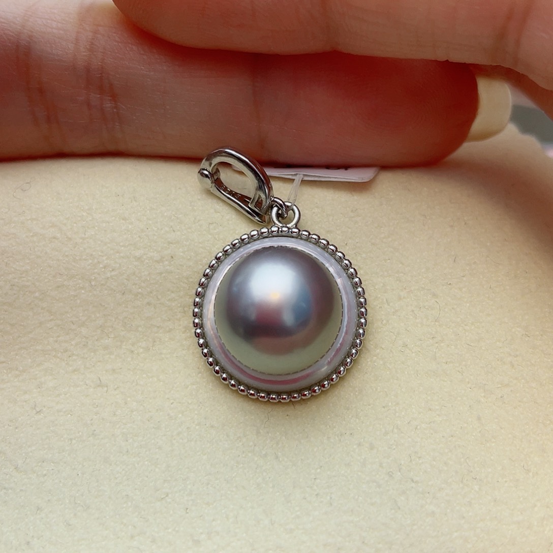 银S925镶嵌颈饰海水珍珠w40