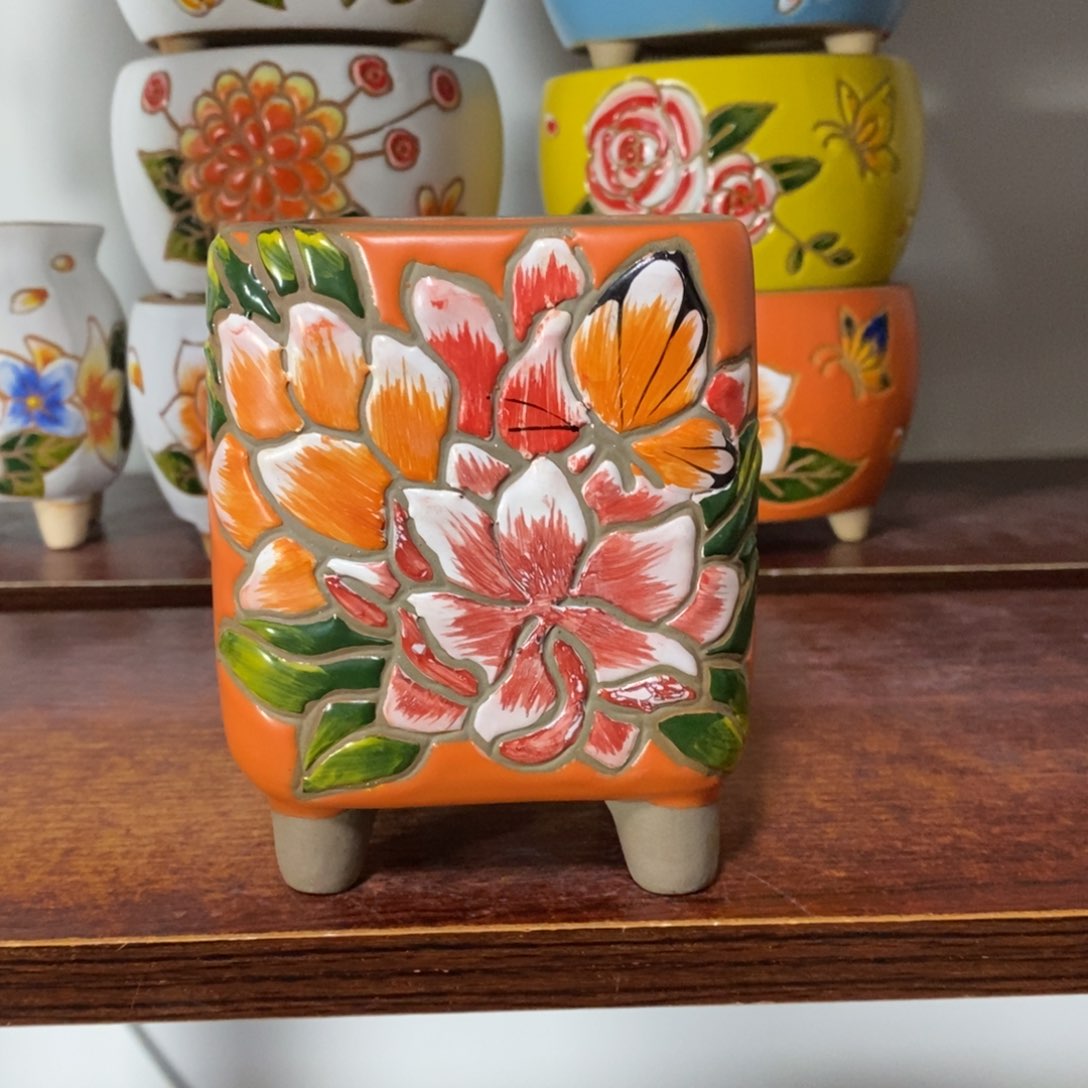 红陶韩式多肉植物花盆