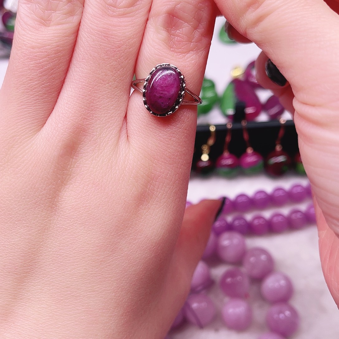 银S925镶嵌戒指红宝石