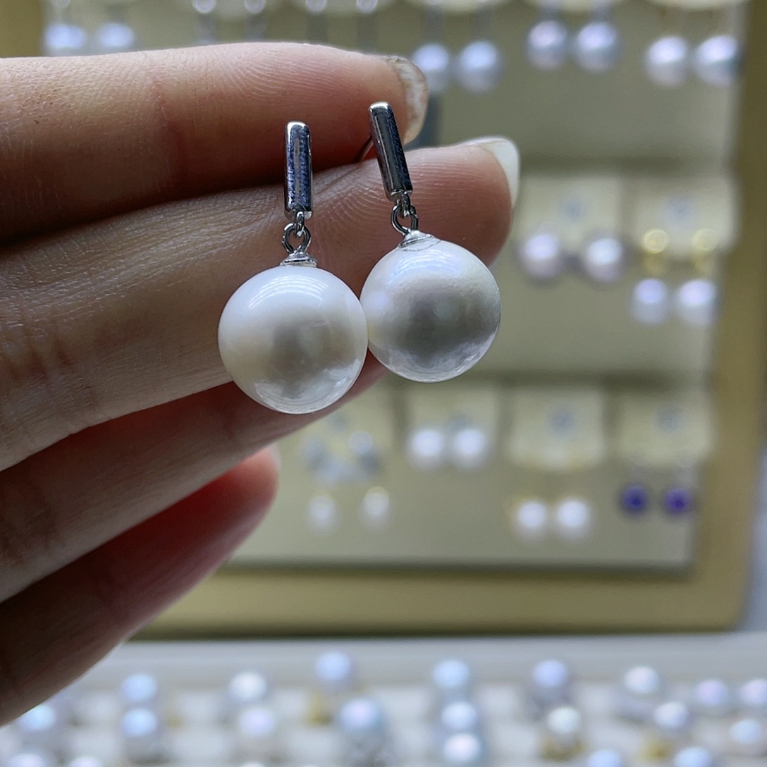 淡水珍珠耳饰银S925镶嵌