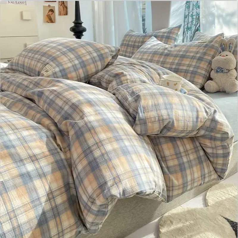 【全棉被套】全棉水洗棉被罩纯棉被套单件个人日式风条纹格子简约