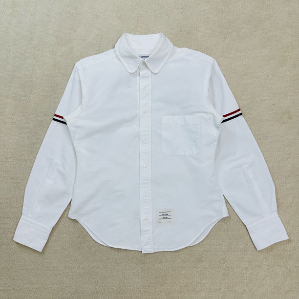 99新 THOMBROWNE 两袖织带长袖衬衣/2码/WL1767