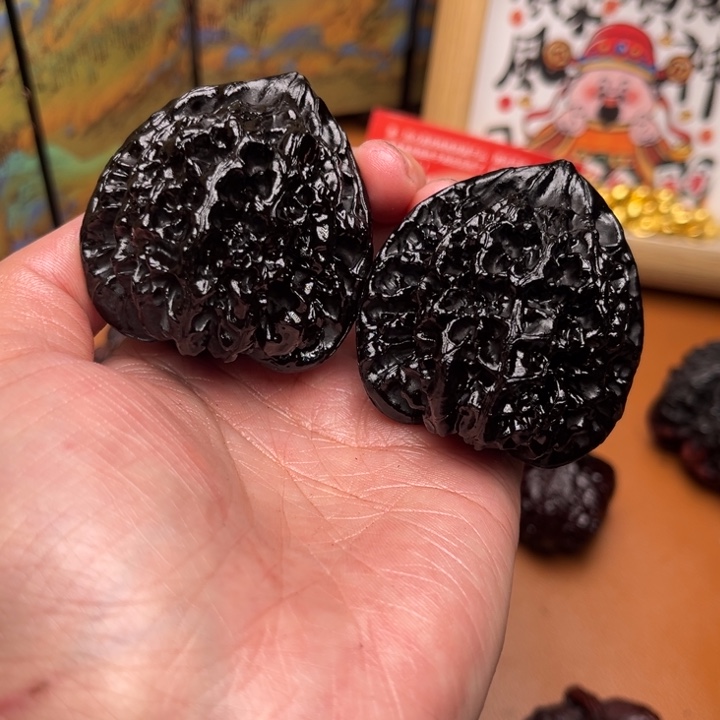 核桃地闷文玩手把件官帽 45 尺