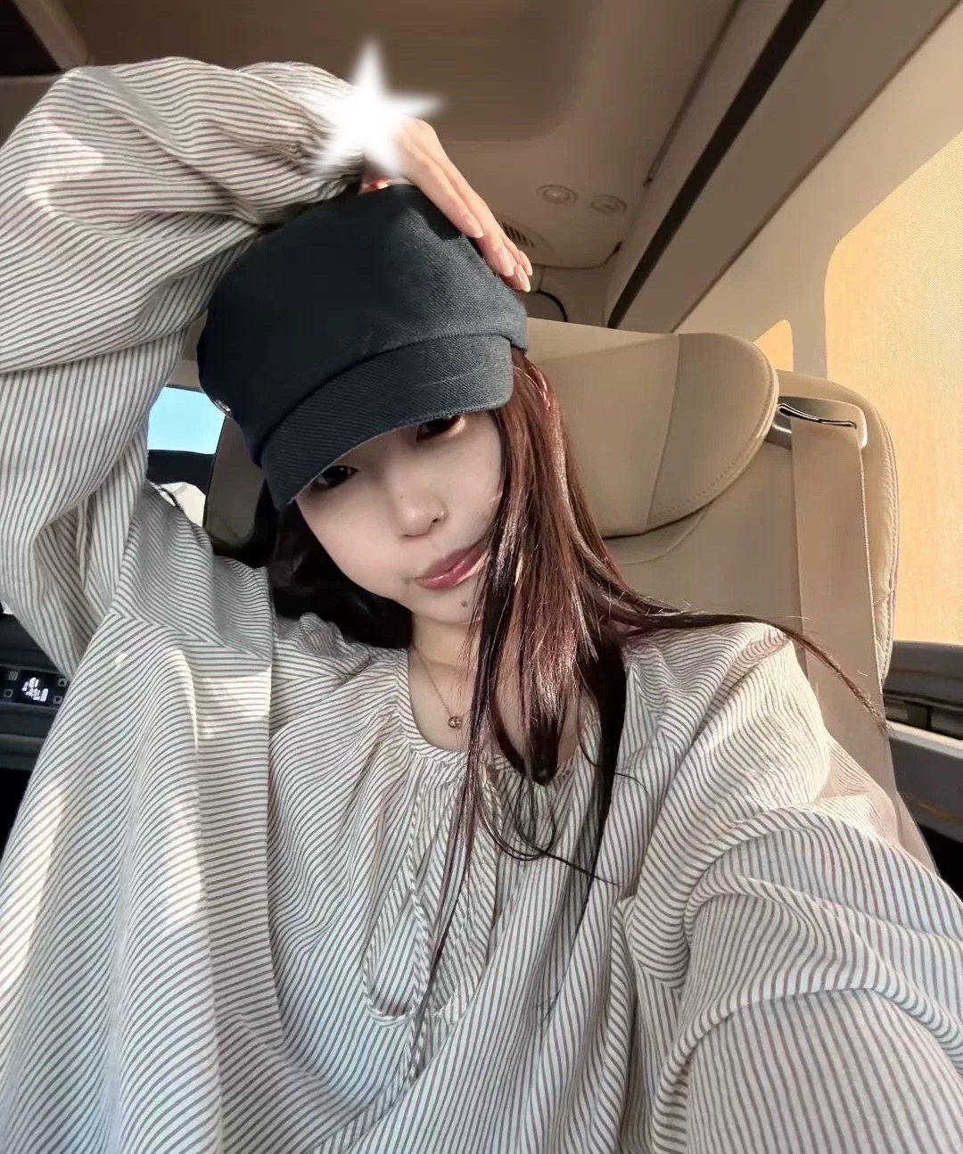 （康康女孩）必入！条纹系带长袖衬衣女秋季款独特气质减龄上衣3239