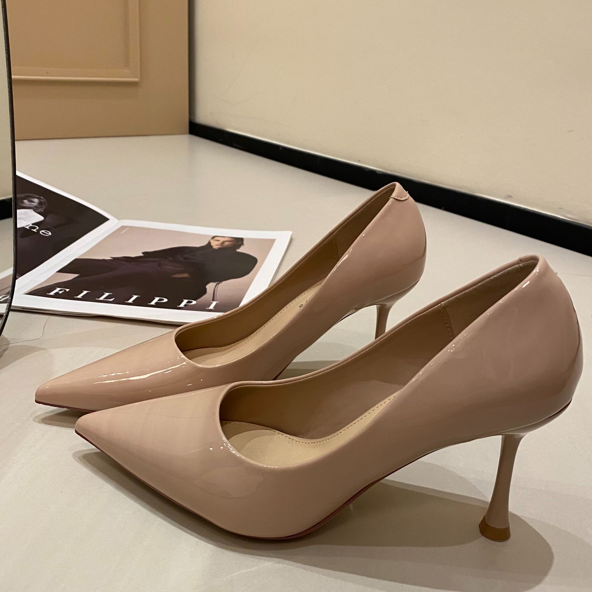 【原色底】定制日常时髦职业今年女款2025高跟鞋女不累黑色高跟鞋