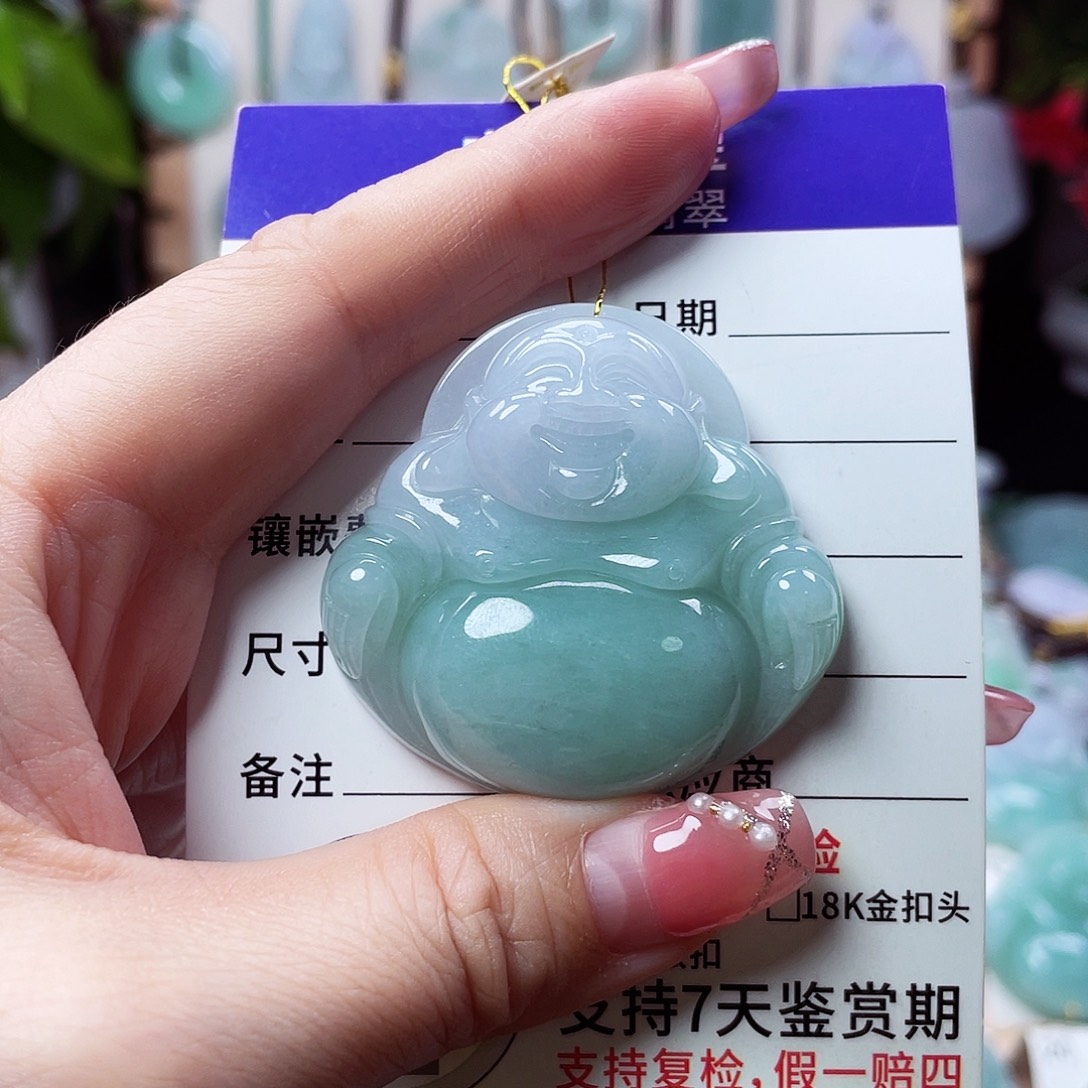 翡翠未镶嵌颈饰佛公15