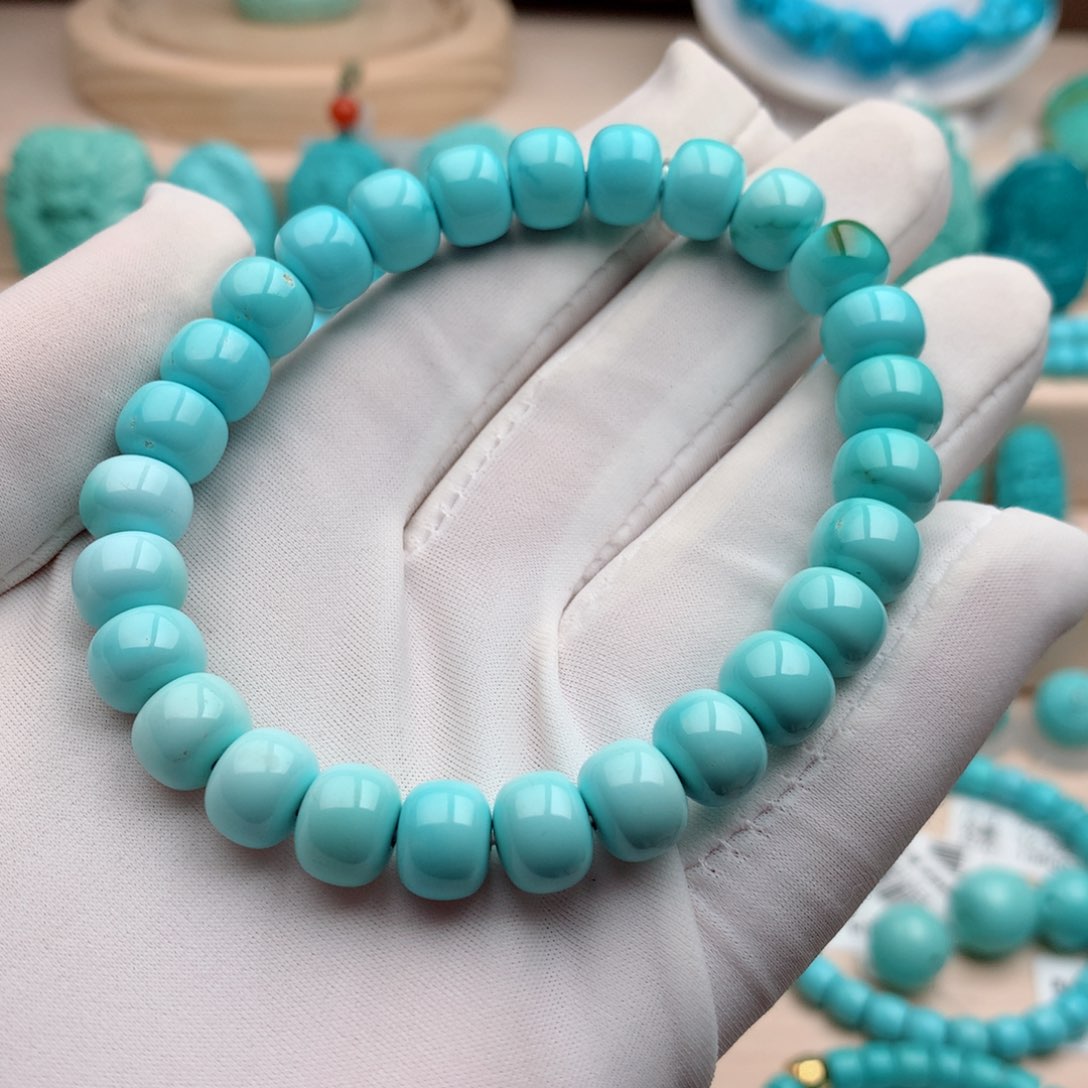 绿松石珠宝奇石未镶嵌9mm