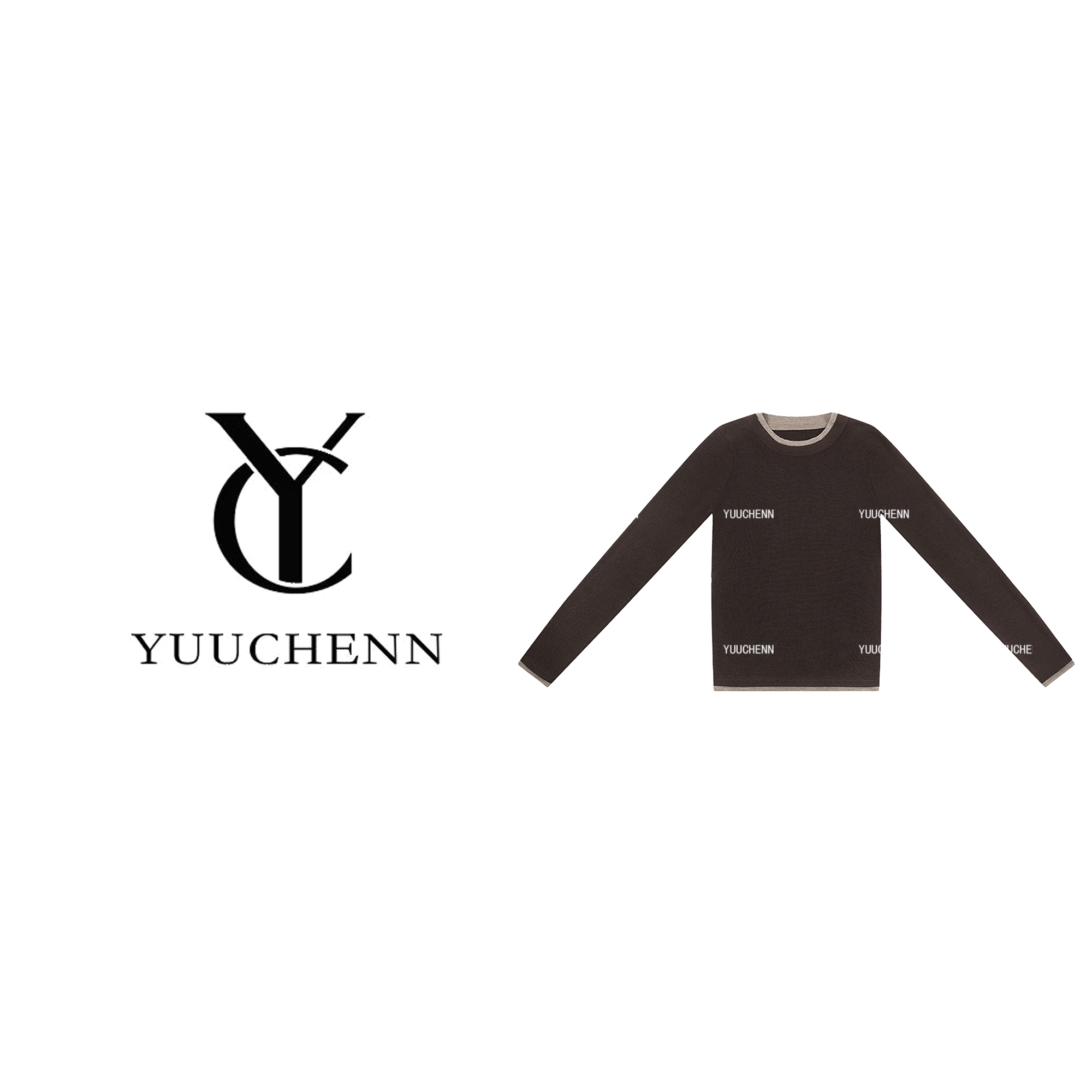 YUUCHENN绵羊毛圆领针织衫女秋冬时尚简约上衣23C30249