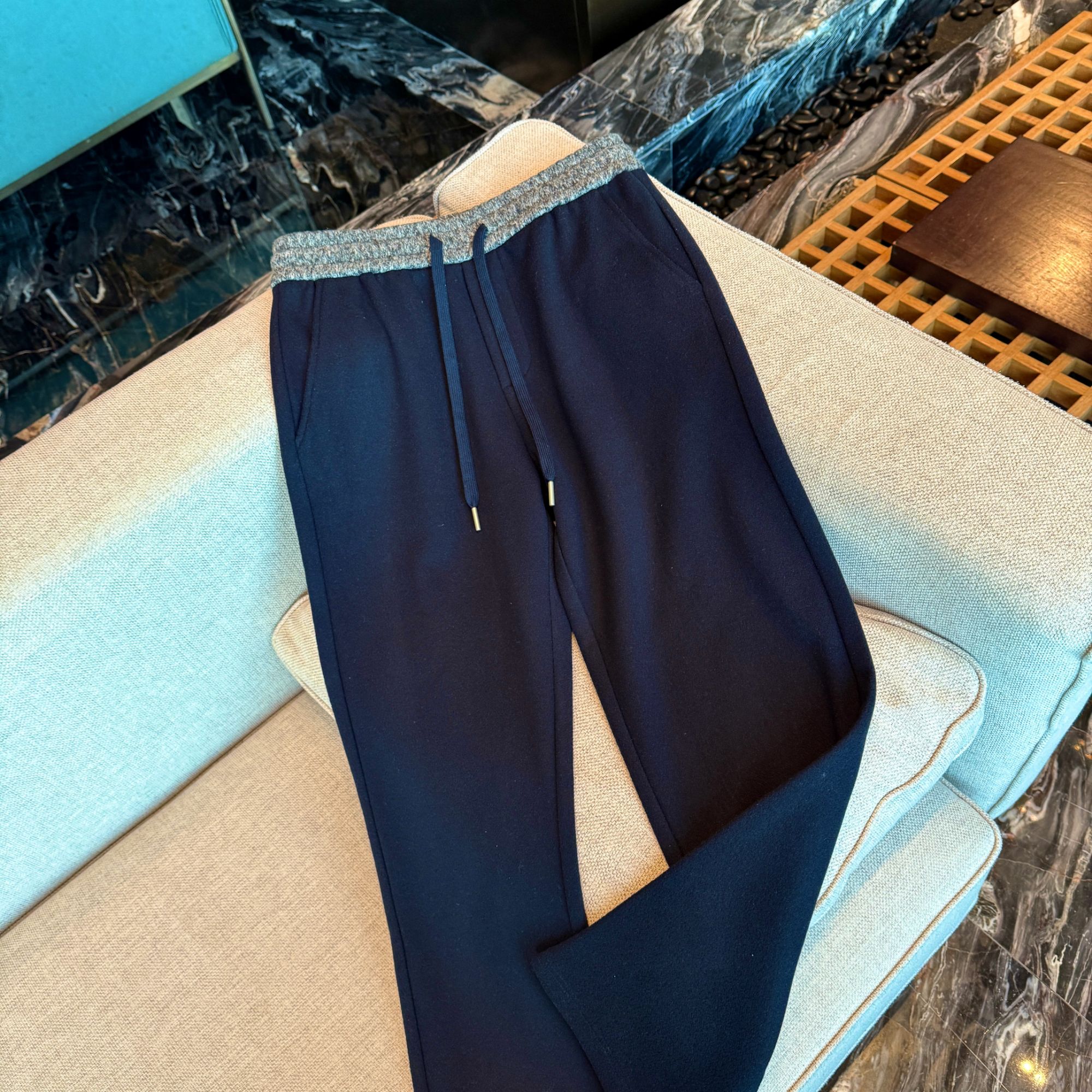 【蚕*丝羊毛】冬季新款混纺休闲裤男士百搭宽松加厚加绒长裤5850